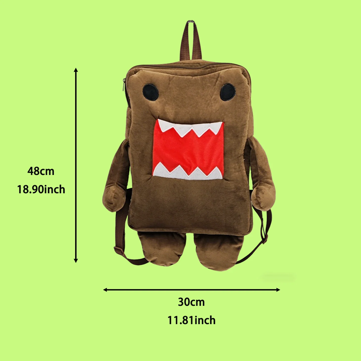 New Cute Domo-kun Plush Bag Brown Stuffed Bag Cartoon Plush Backpack Peripheral Plushie Birthday Gifts