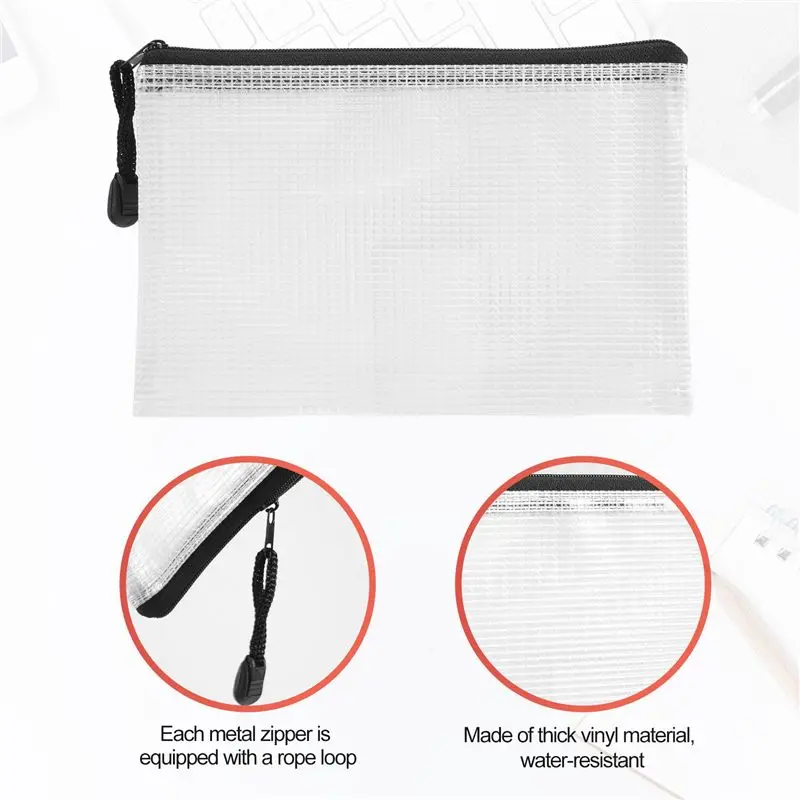 Customer Favorite 30Pcs B6 Mesh Zipper Pouch 5.3X7.7Inch,Waterproof Zip Bag For School Office Supplies, Puzzles & Games Organizi
