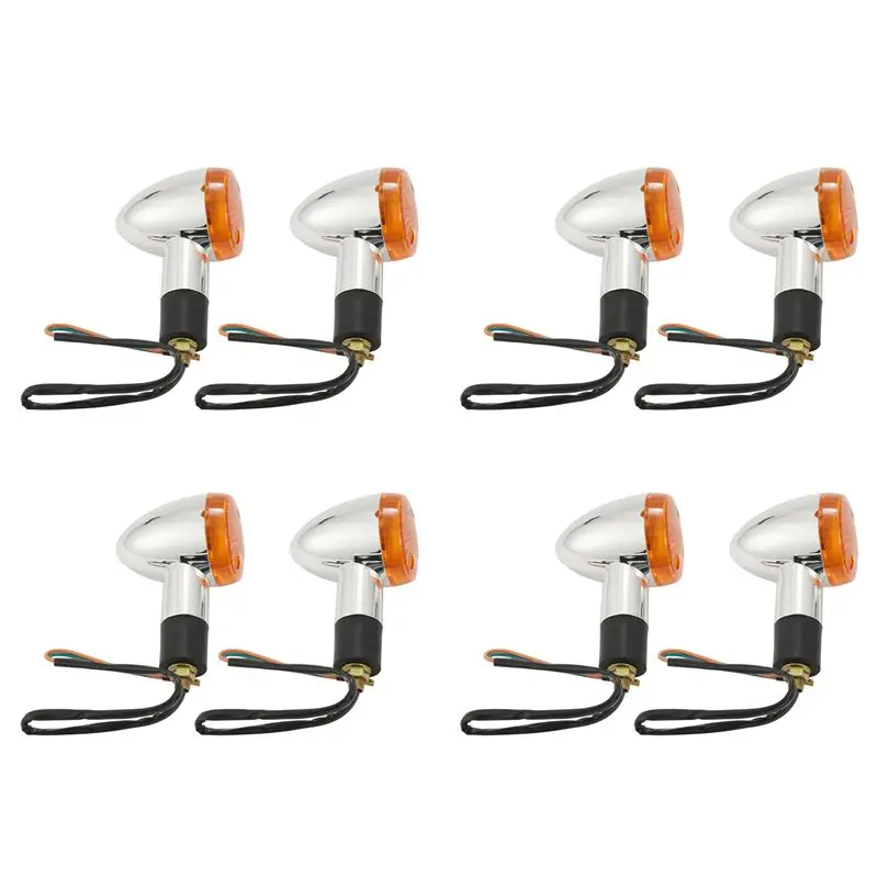 AU28-4X Turn Signals Front Rear Lights For Honda Kawasaki Motorcycle Street Standard Custom Bike