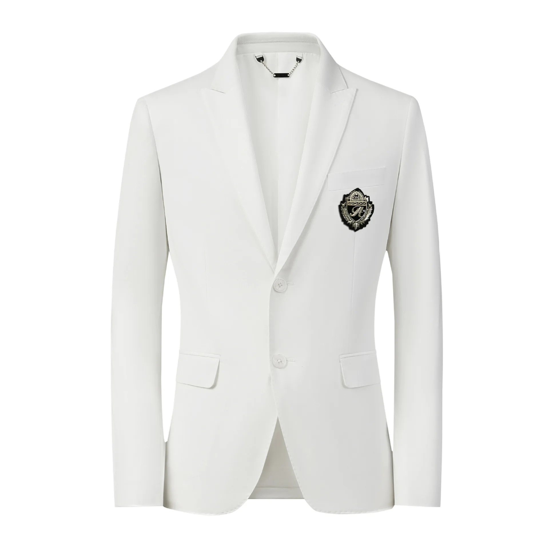 

2025 Badge Decoration Suit Jacket Men Luxury Business Social Suit Jacket Slim Fit Wedding Groom Party Banquet Blazer Masculino