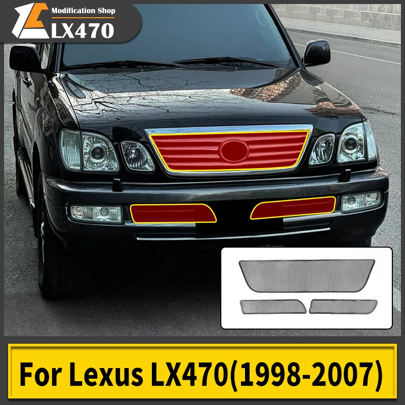 

For Toyota 1998-2007 Lexus LX470 470 Car Grille Mesh Guard Net Anti Insect Protection Easy Installation Exterior Accessories