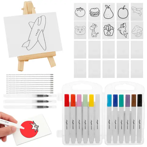 DIY Kids Magic Puffy Paint With Drawing Pens With Easel Magic Texture Painting Kit Handicraft 3D Drawing Canvas Sponge