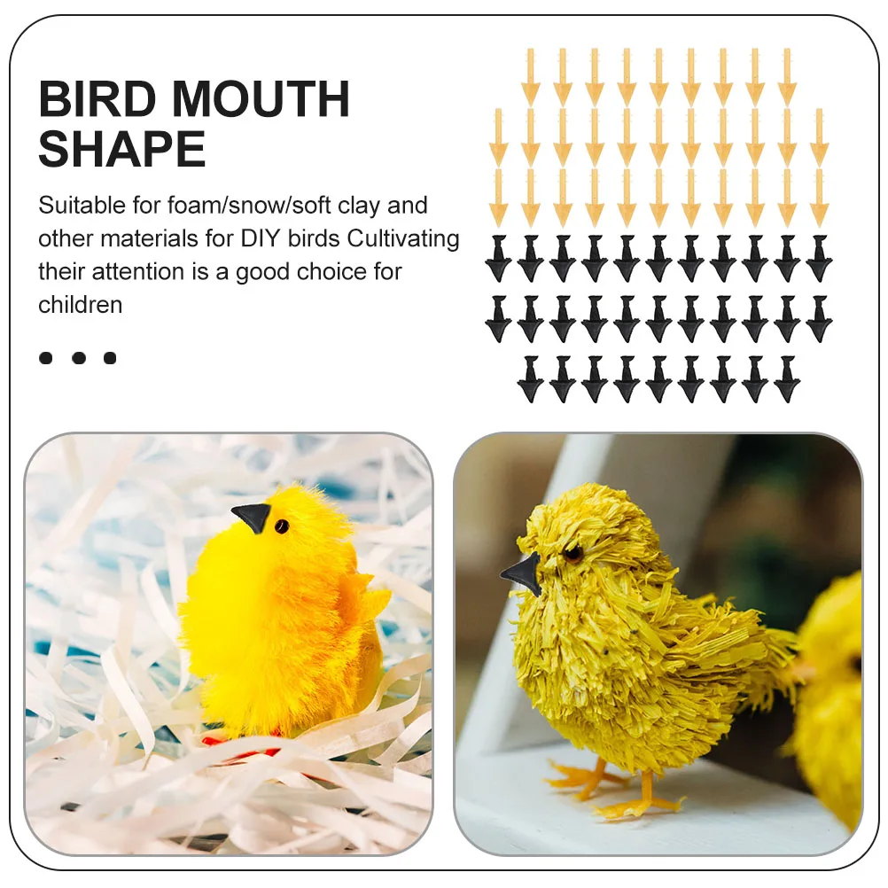 

140pcs Plastic Duckbill Inserts Craft Accessories Kids Toys Realistic Chicken Beak Gifts for Christmas Birthday Parties