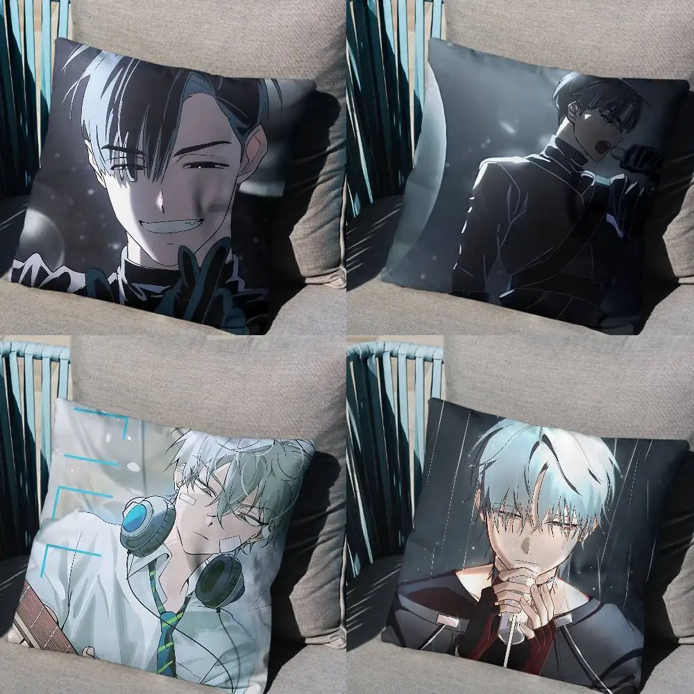 

T-Till I-Ivan Alien Stage Pillow Case Square Double-Sided Printing Short Plush Sofa Cushion Cover Bedroom Bedside Pillow