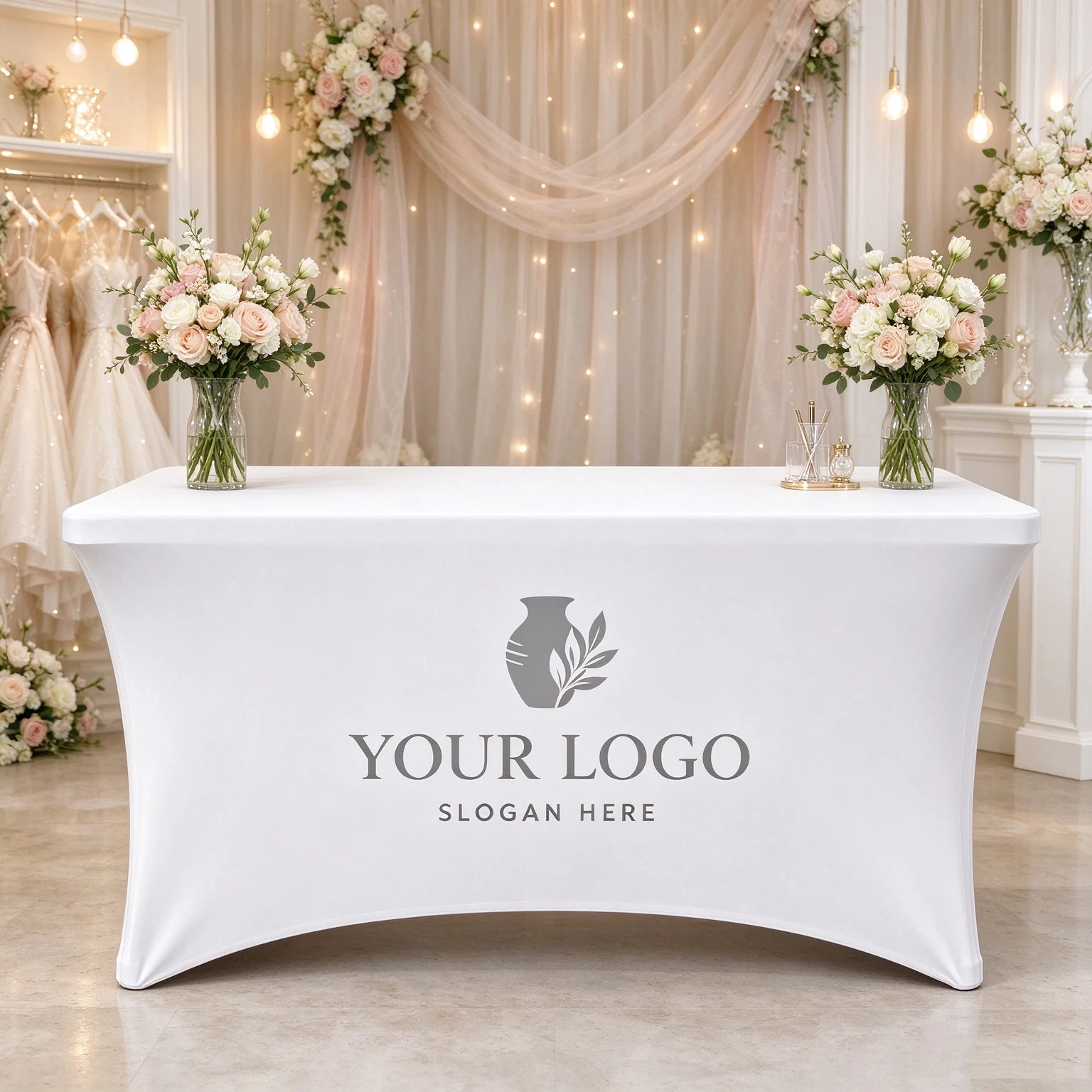 Custom logo tablecloths—suitable for business events, weddings, anniversaries, trade shows, booths, parties, festivals, and birt