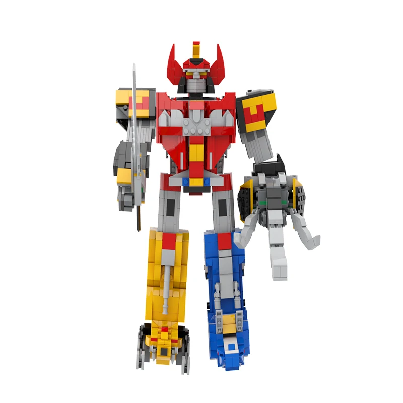 MOC For Power Morphin Dinosaur Team Rangers Megazord Robot Building Blocks Kit Deformation Mecha Bricks Toys Children Kids Gifts