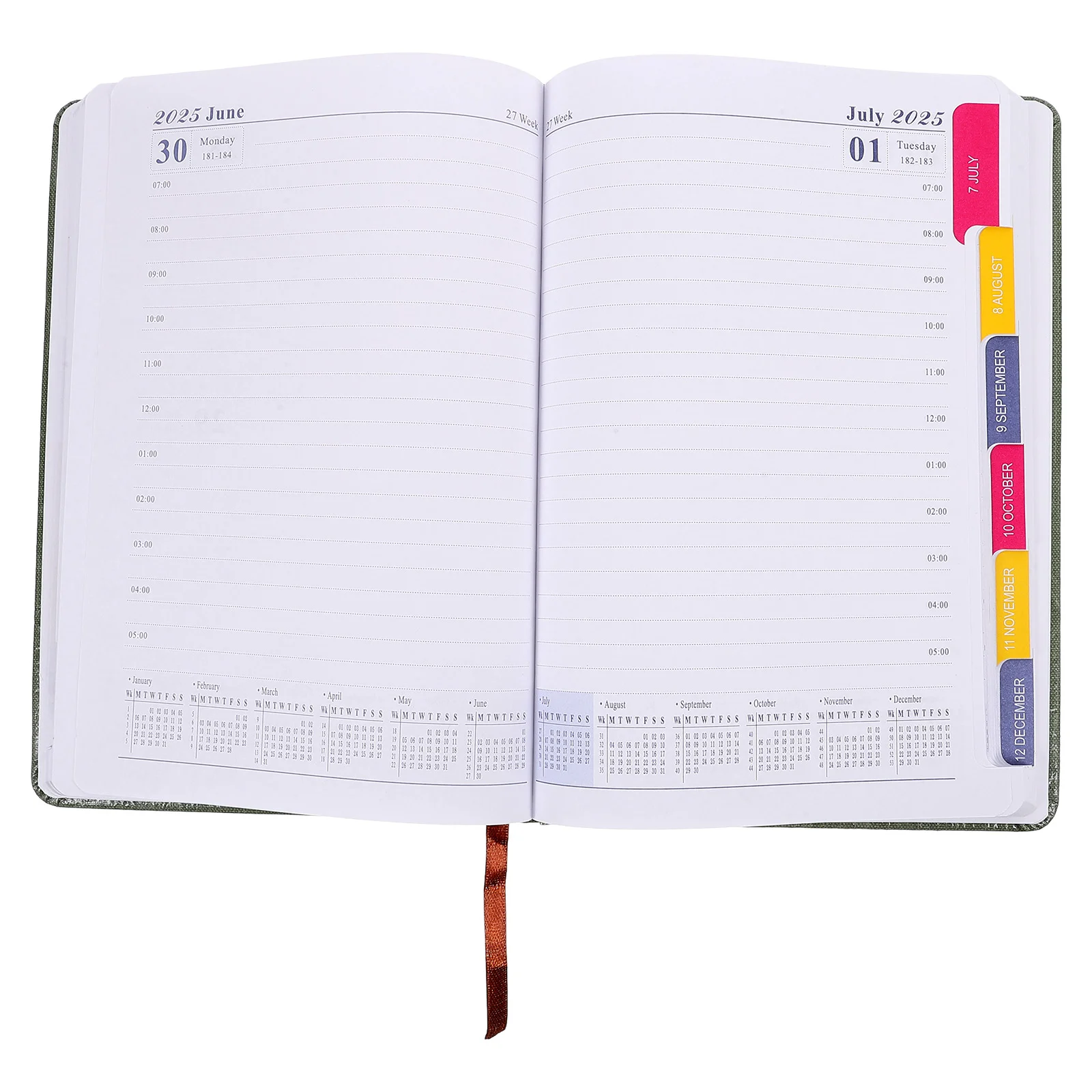 

2025 Schedule Portable Planner Organizer Notebook Writing A5 Paper Time Management Daily Use Work Calendar