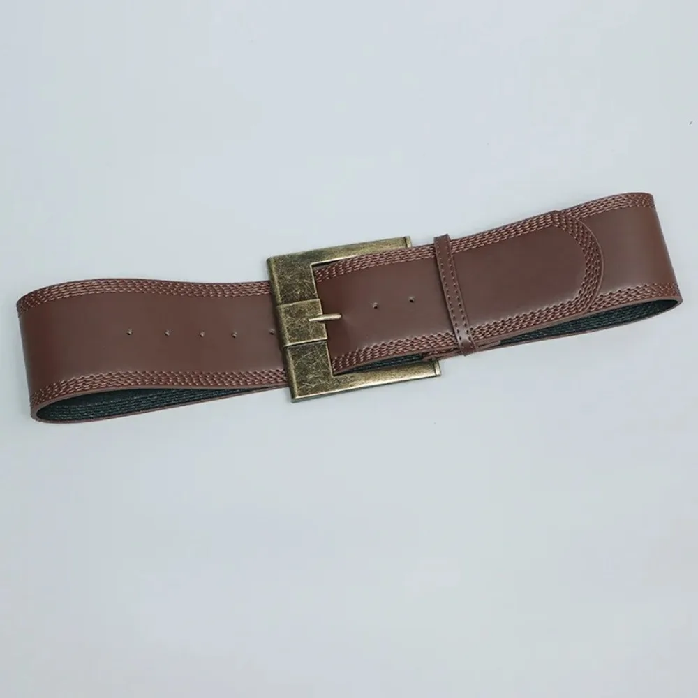 عالية الجودة خمر حزام واسع الشرير نمط بولي Leather جلد النساء أحزمة مشبك معدني بلون الجرونج الزنانير للنساء
