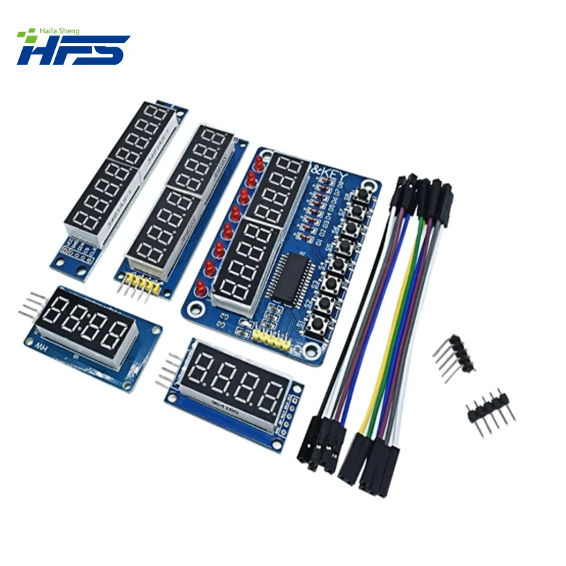 Módulo TM1638 TM1637, pantalla de 4 teclas para AVR Arduino MAX7219, tubo LED Digital de 8 bits 74HC595