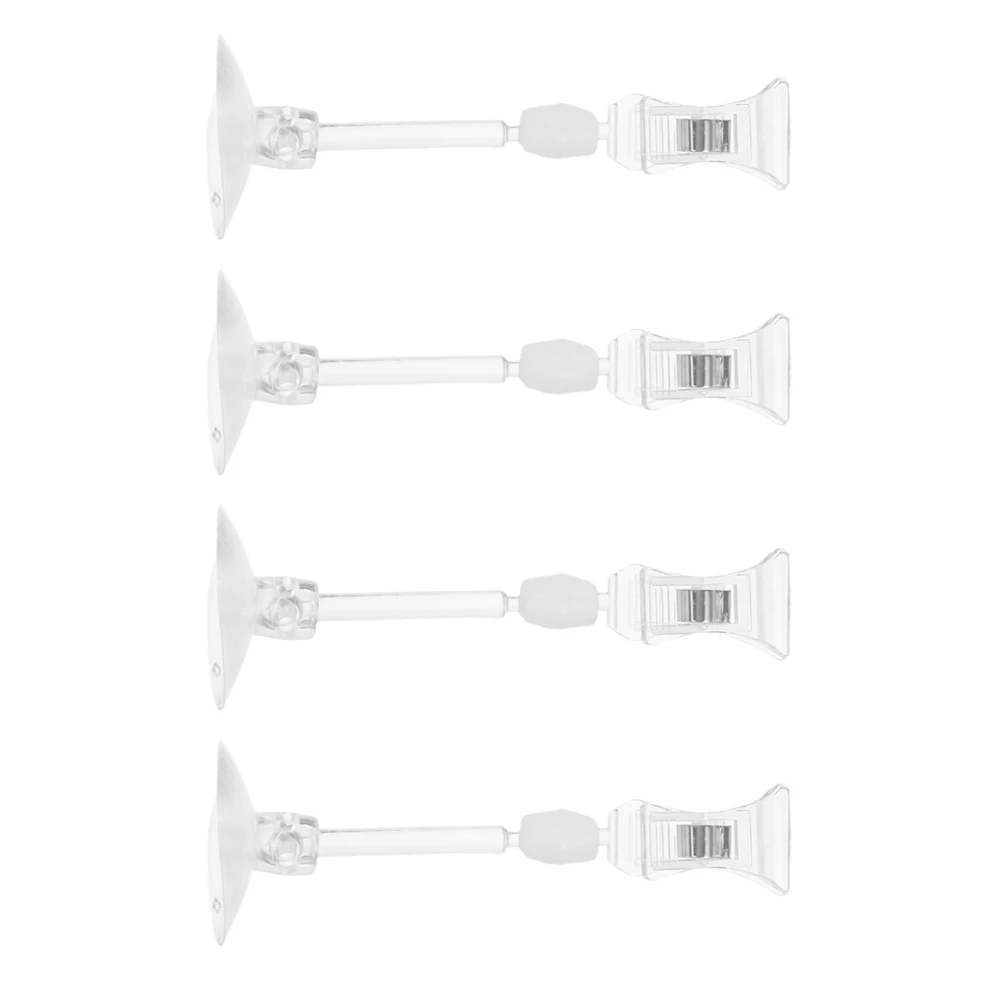 

4pcs Fish Tank Suction Cup Clips Aquarium Small Cups Supplies Cage Clips Glass Clip Seaweed Holder Pet Supplies Feeding