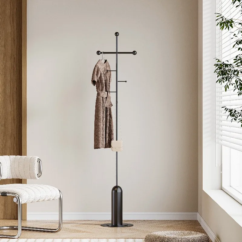 Simple Stainless Steel Coat Rack Light Luxury Entrance Clothes Hanger Bedroom Clothing Storage Organizer Floor Home Furniture