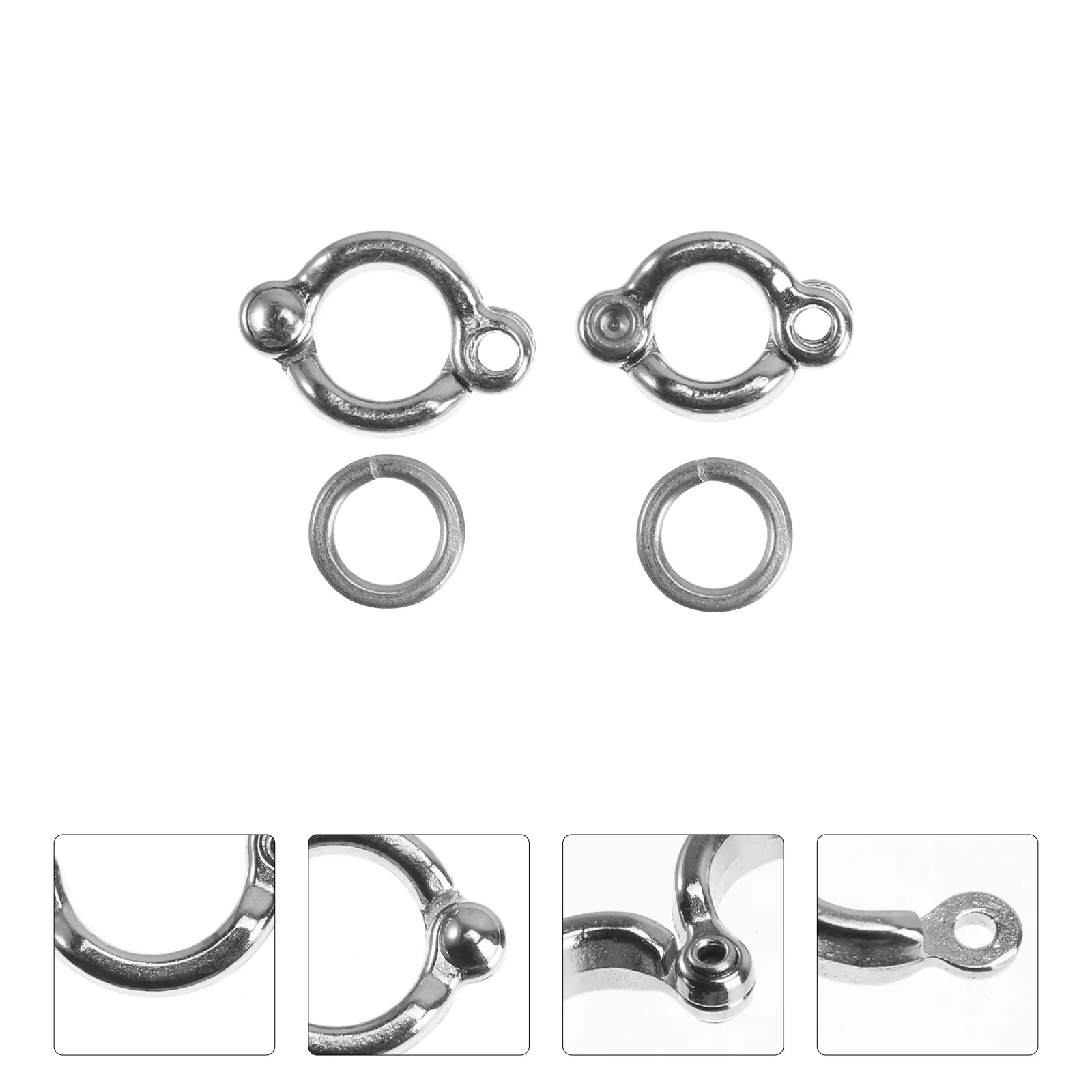 

6pcs Stainless Bird Rings Pet Foot Rings U-Shaped Parrot Anklets Rust-Resistant Durable Pet Foot Chains Silver