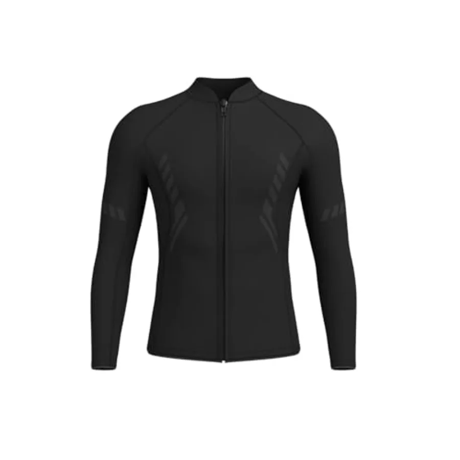 

Water sports wetsuit top for men 3mm neoprene black long sleeve thermal insulation and flexibility