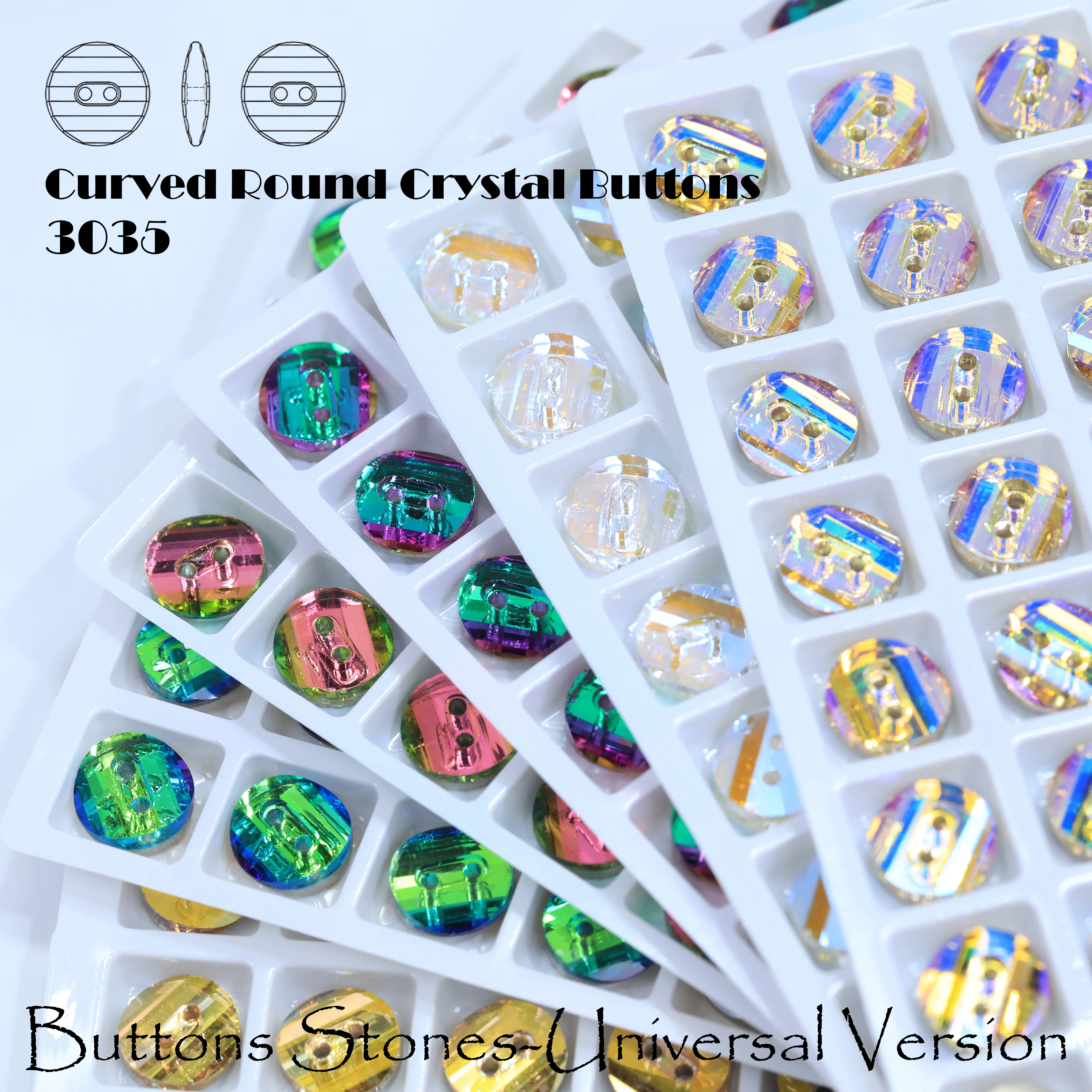 Gebogene Runde Kristallknöpfe zum Aufnähen, Steine in Normalfarben, Strasssteine für DIY-Bekleidungszubehör, Kleider, Schuhe, Taschen, Bastelarbeiten, Dekoration – Detail 4