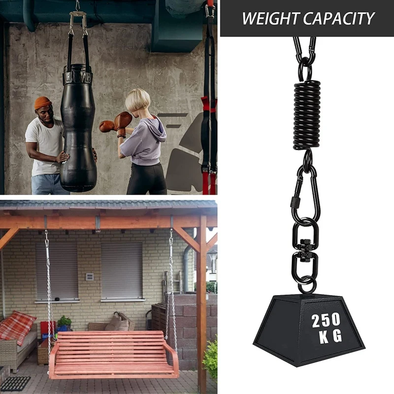 Swing Spring For Hanging Chair,With 2 Snap Hooks&360° Swivel Hook,Load Capacity 250Kg For Hanging Chair,Hammock,Yoga,Etc