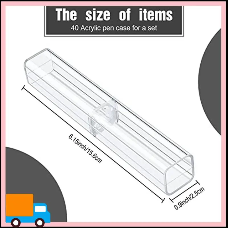 40 ชิ้นของขวัญกล่องดินสอเปล่าปากกาพลาสติกโปร่งใสกล่องดินสอพลาสติก