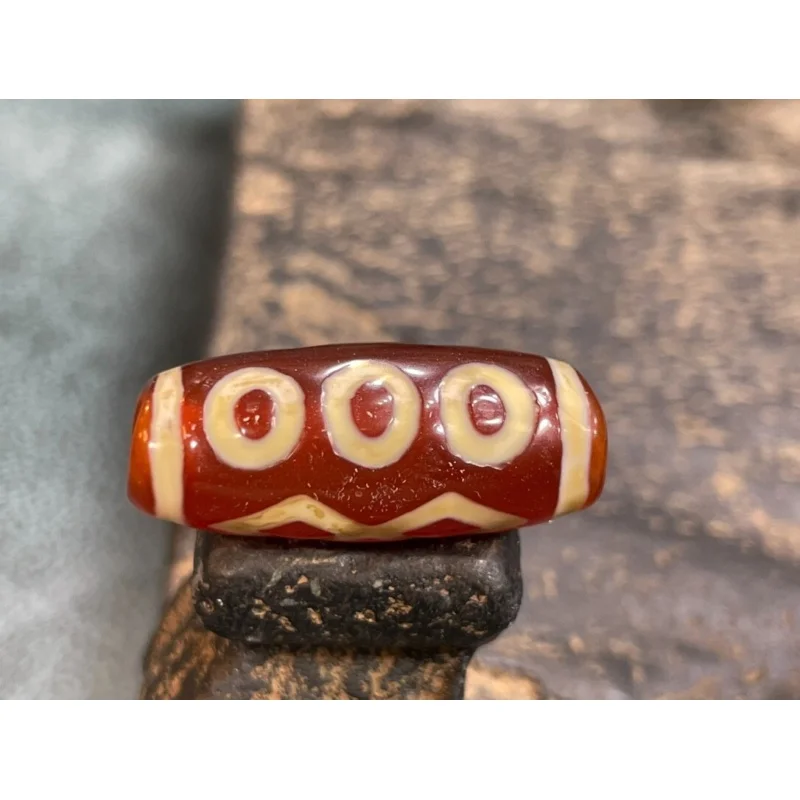 

Red Ancient Agate 6 Eye Old DZI Beads Tibetan Amulet Pendant GZI 27mm #6732