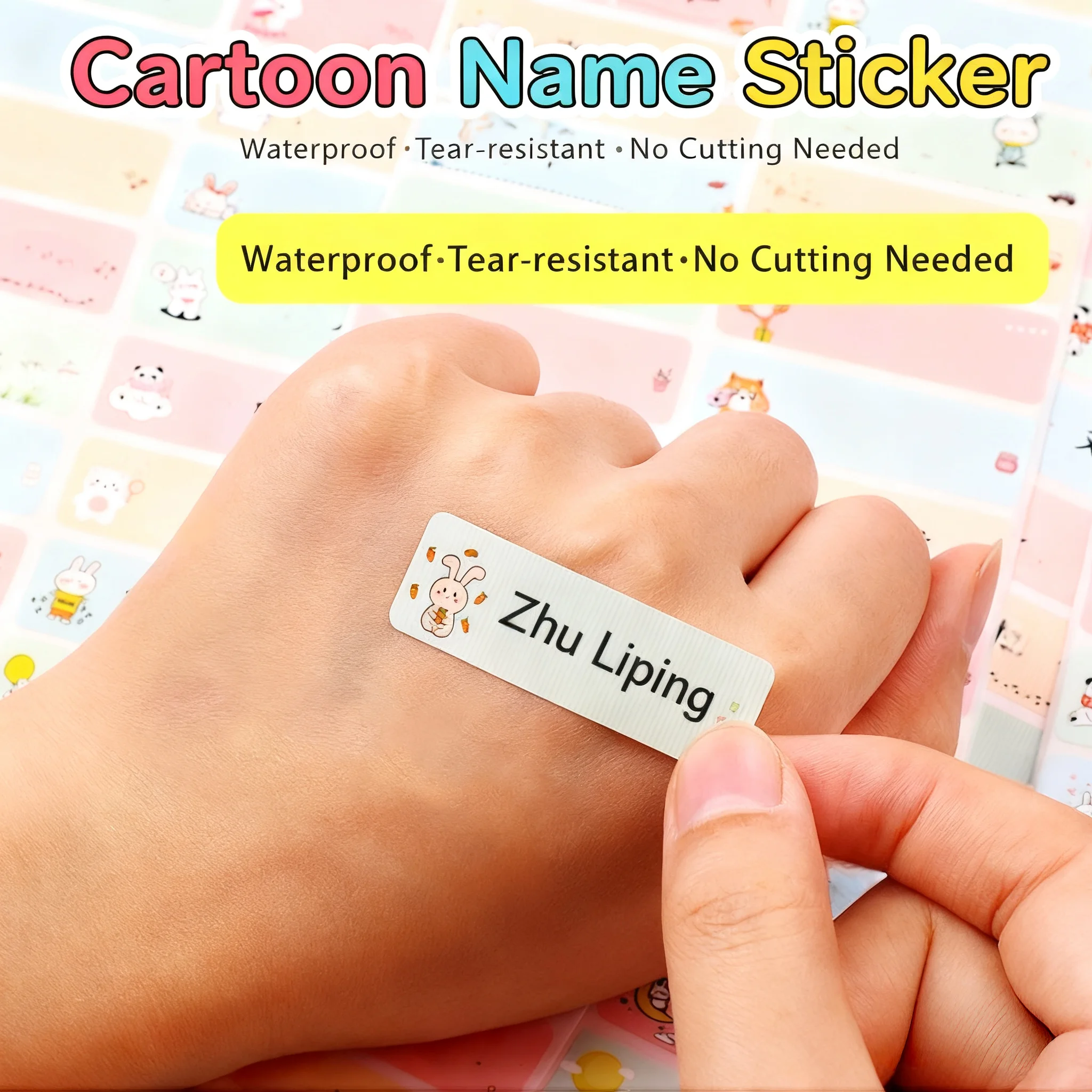 

Personalized Waterproof Animal Stickers for Kids - Custom Name Labels School Supplies, Durable Party Favors & Gifts