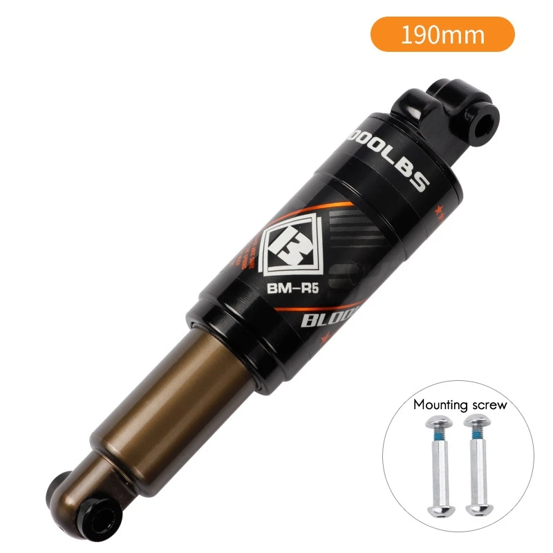 BLOOKE Bike Hydraulic Shock Absorbers BM-R5 Bicycle Rear Shock Absorbers 190MM 1000 pounds for MTB Bike M365 KUGOO Scooter