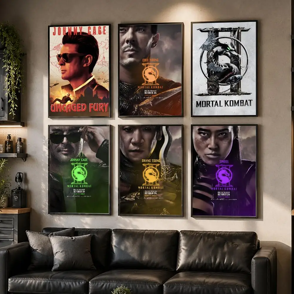 Moive M-Mortal Kombat Poster Waterproof Sticky Wall Art Print For Bedroom Living Room Hallway Bar Home Decor