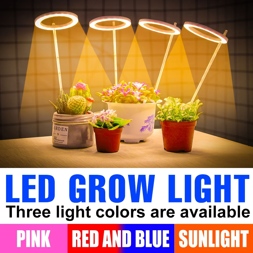 

LED Indoor Grow Lights Full Spectrum Succulent Cactus Moss Potted Plants Cultivation Lamp USB DC5V Dimmable With Timing Function