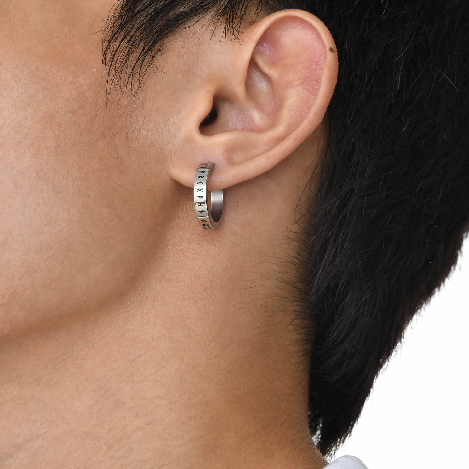Vnox Viking Hoop Earrings for Men Women Boys, New Gothic Punk