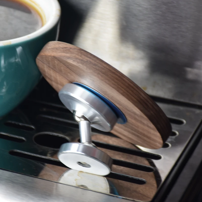Rotation Adjustable Wooden Magnetic Reflective Observation Multi-Angle Swivel Base Round Mirror Espresso Shot Mirror image 4