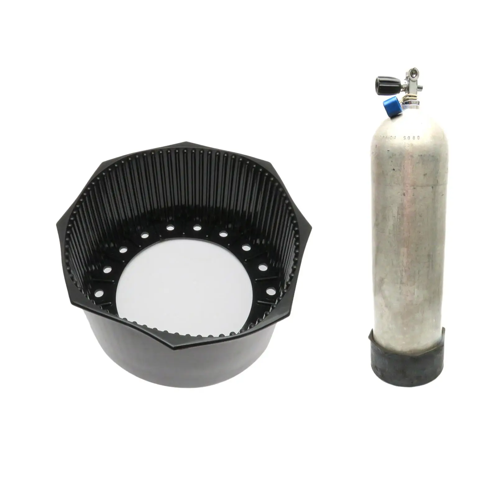 Diving Hex Rim Bottom Tank Boot Base for 12L Steel Air Cylinder Tank Black