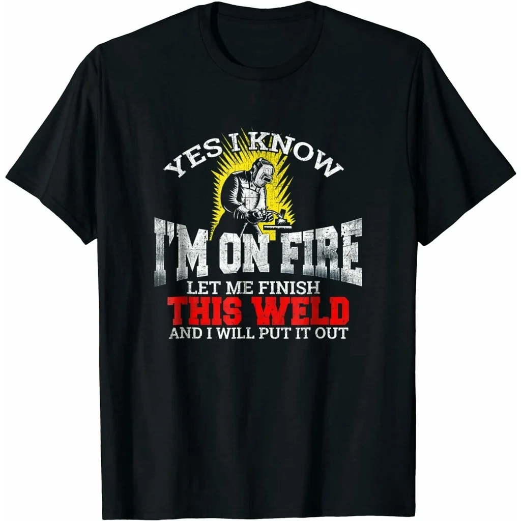 Yes I Know Im On Fire Let Me Finish Funny Interesting Tee For Men Men's 100% Cotton Casual T-shirts Loose Top Size S-3XL