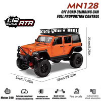 MN128 RC Crawler 4x4 Car 2.4G Climbing Buggy Professional with LED Light Full Scale Remote Control Cars Toys for Boys Gift