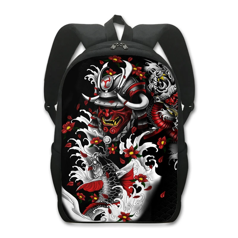 

Japanese Samurai Warrior Backpack Harajuku Rucksack Bushido Travel Bag Women Men Laptop Backpack for Teenage Hip Hop School Bags