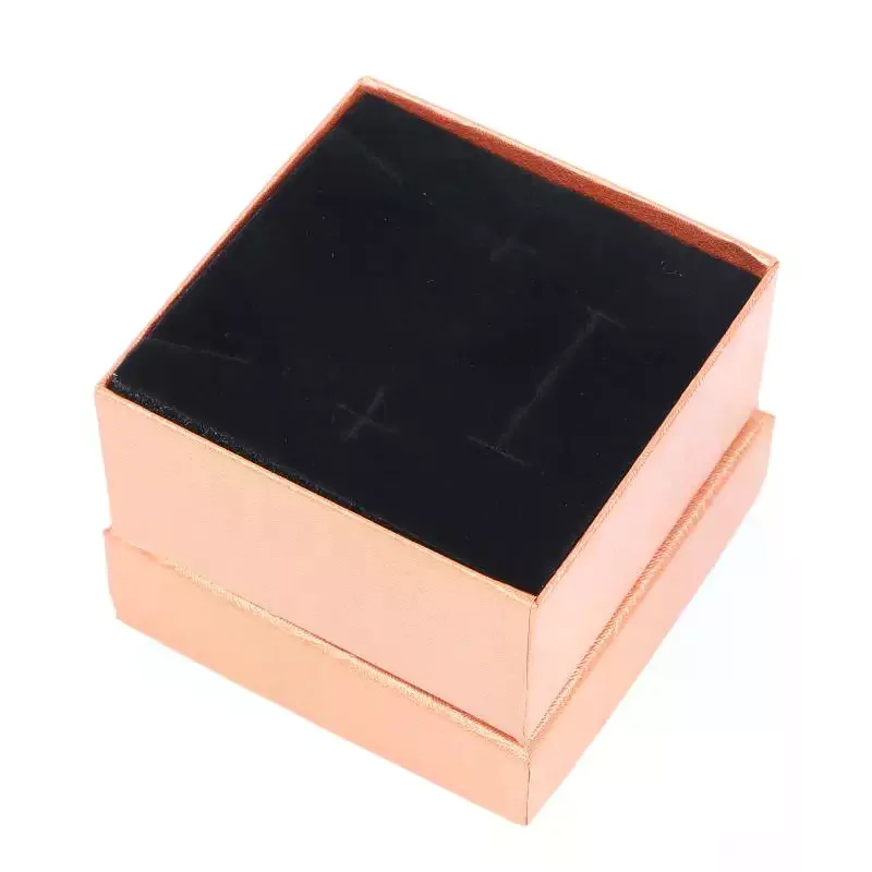 5Pcs 7x7cm Cardboard Jewelry Packaging Box Necklace Earring Bracelet Box Paper Gift Storage Case With Black Sponge