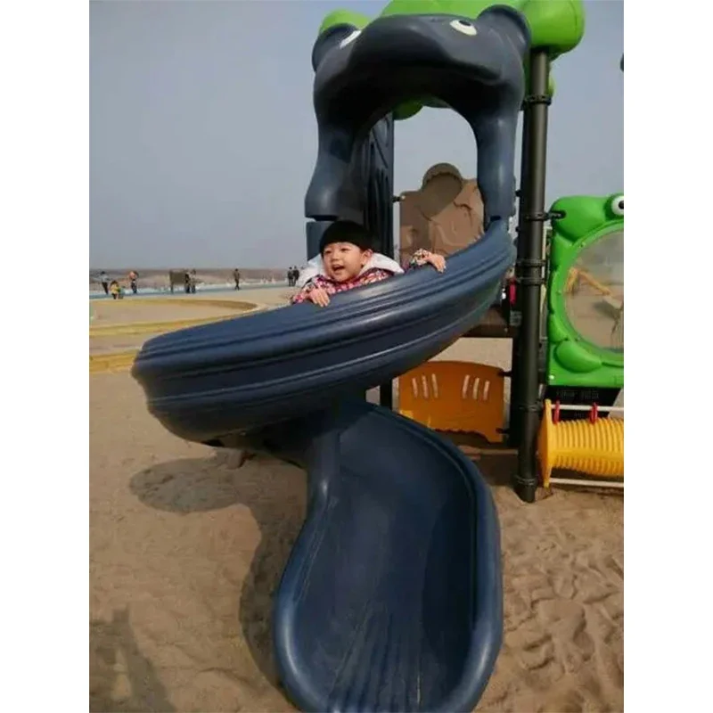 Kindergarten Children Adventure Amusement Indoor Outdoor  Kids Playground Plastic Slides With Swing Set For Kids