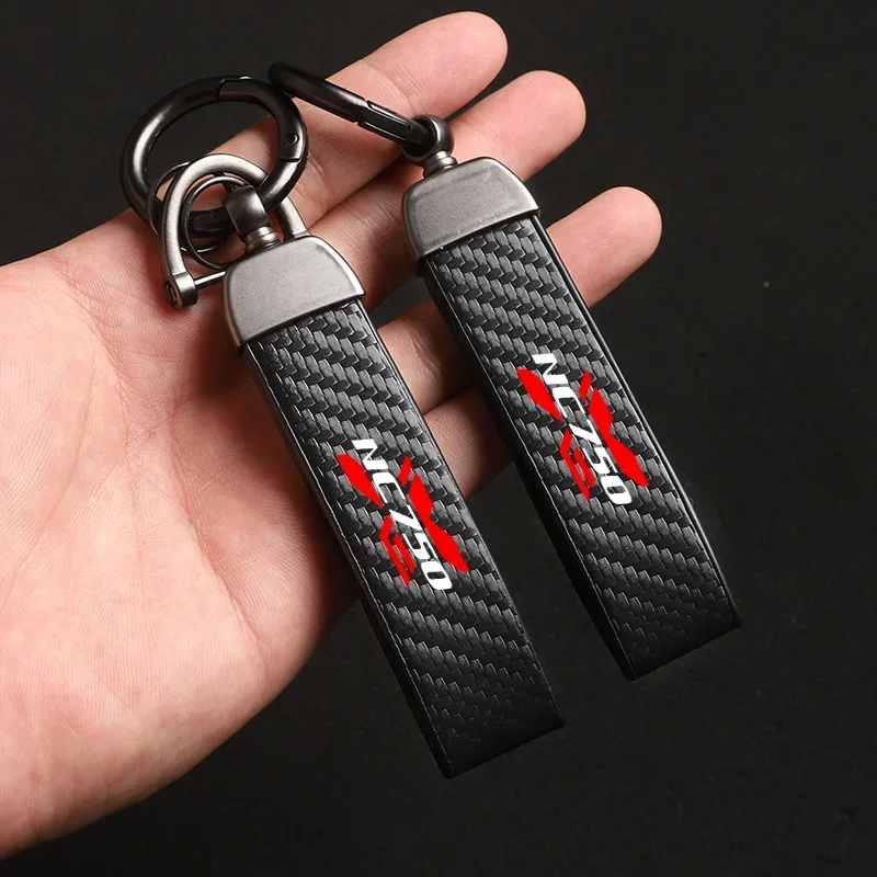 High-Grade Carbon Fiber Leather Motorcycle KeyChain For Honda NC750X NC750 X NC750X NC 750 X NC750 Accessories