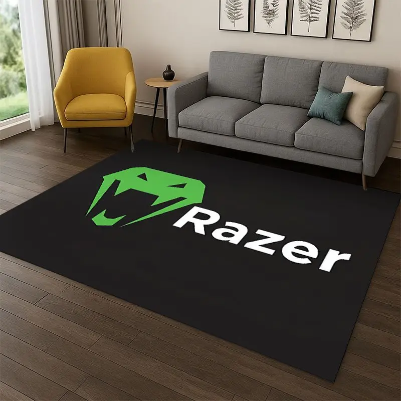 classic Razer Logo Game Snake Cartoon Carpet Rug for Bedroom Living Room Sofa Playroom Doormat Home Decor,Kid Area Rug Non-slip