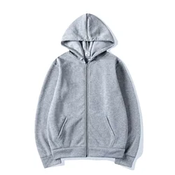 Cross-border Europe and the United States men and women with the same zip-up sweater cardigan hoodie solid color blank sportswea