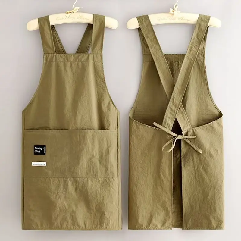 Nuevo delantal coreano de cocina para el hogar, delantal de cintura para adultos, impermeable, resistente al aceite, ropa de trabajo de Chef de cocina para Catering, ropa de trabajo de camarero