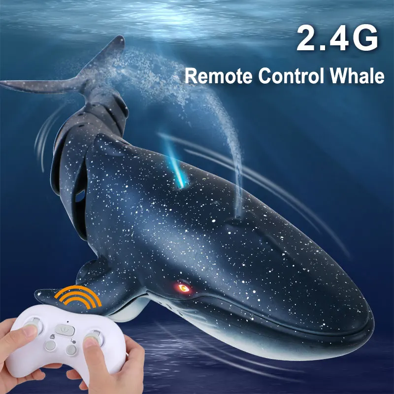

New 2.4G RC Whale Shark Toy - Water Spray Simulation Model, Children's Remote Control Whale, Ideal Gift