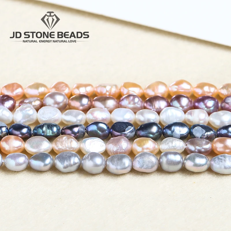 

3A Natural White Pink Purple Freshwater Pearl Bead Baroque Loose Spacer For Jewelry Making DIY Necklace Bracelet Accessories 15"