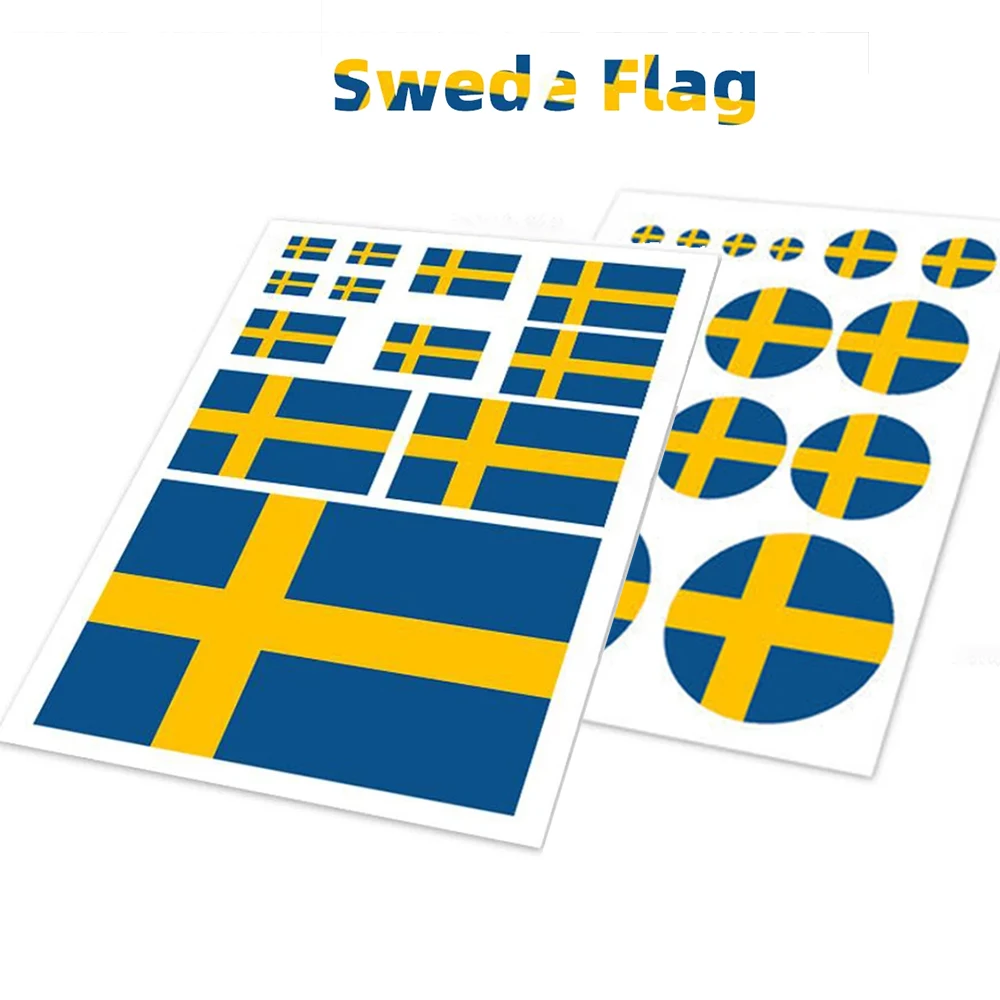 Sweden Country Flag Custom Sticker Car Side Door Window Decor Decals Vinyl Film Labels Style Cover Square Circle Auto Stickers