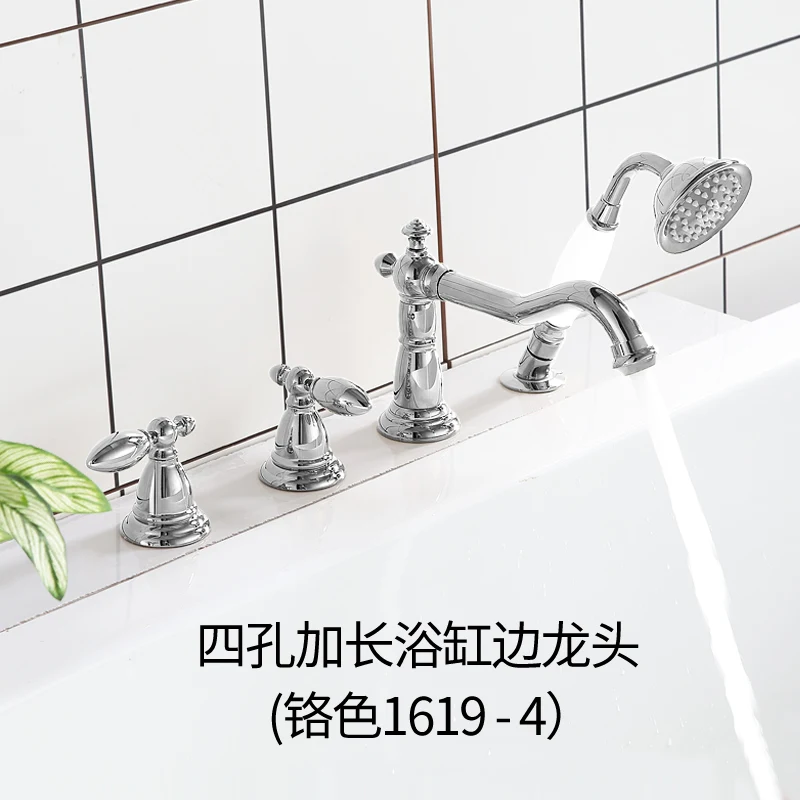 Luxury Nordic modern bathroom bathtub shower faucet set with edge faucet showerhead