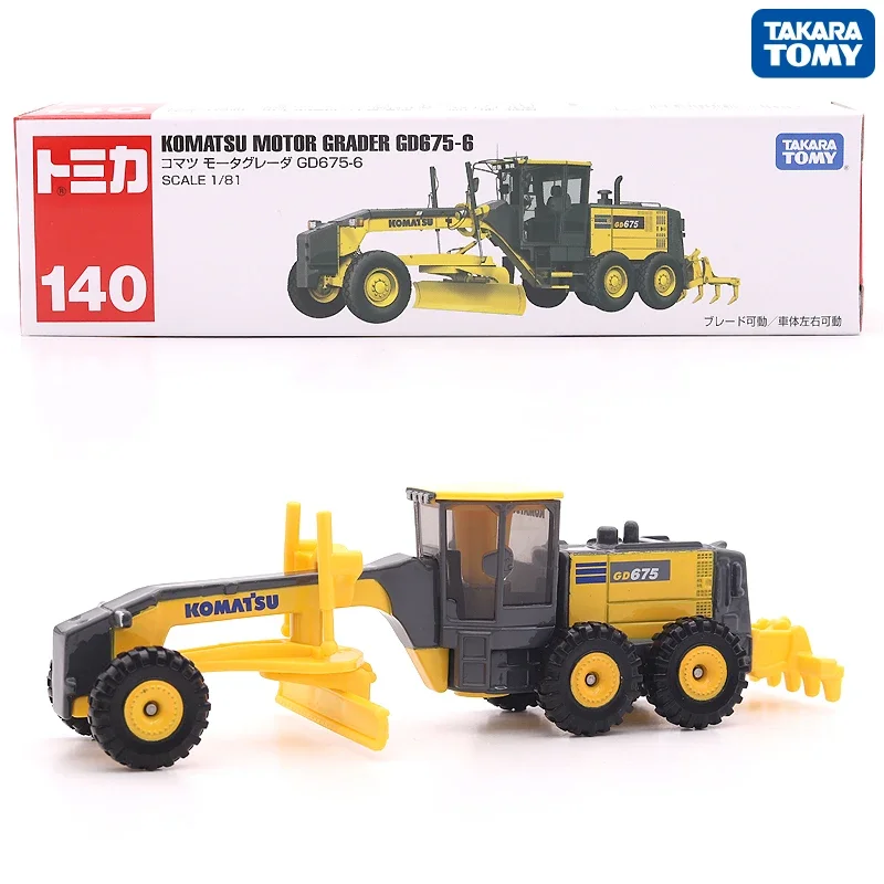 13cm TOMY Alloy 140 Komatsu Road Grader 862000 Project Car Model Collectible Toy Gift Souvenir Display Ornaments