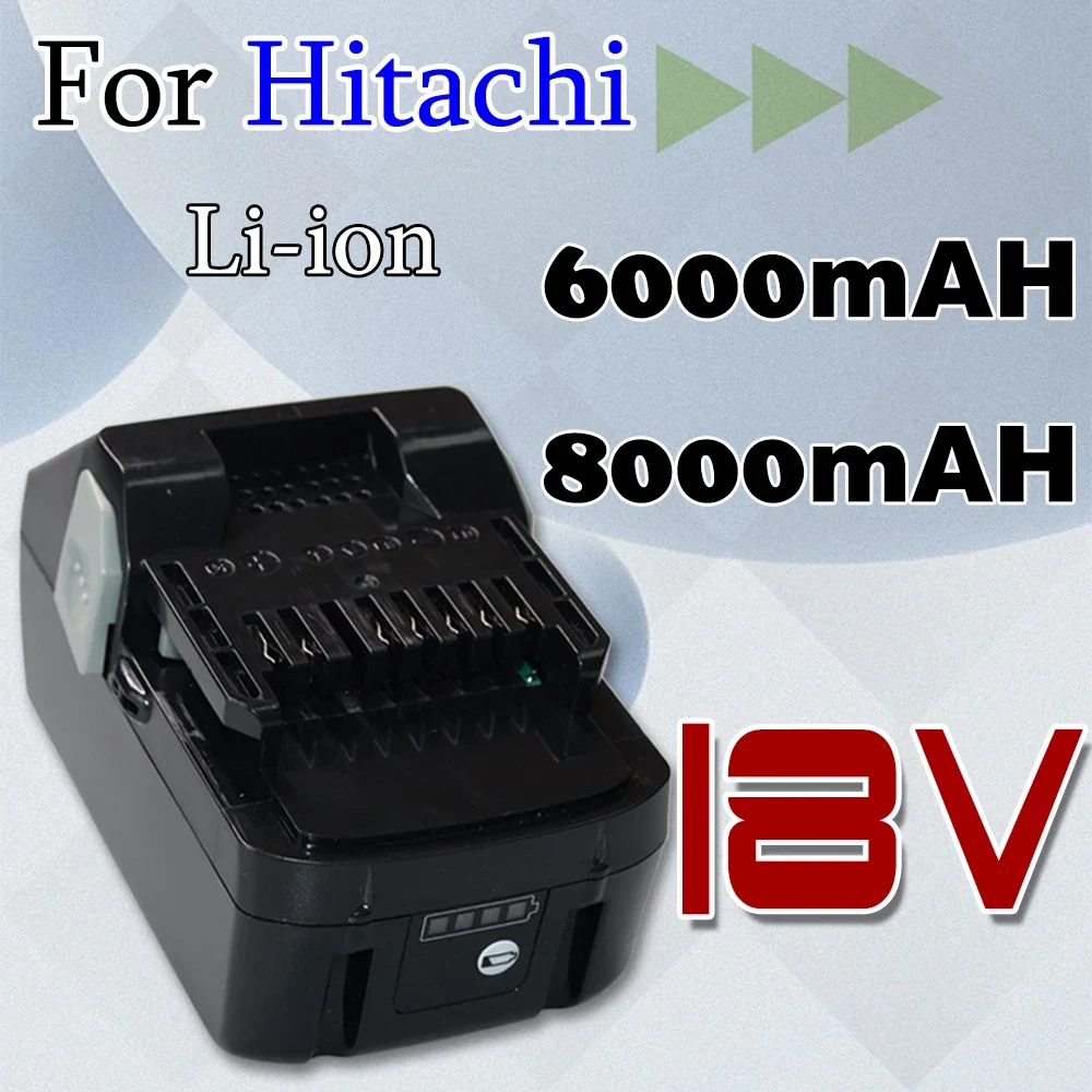 

For Hitachi 6.0Ah/8.0Ah 18V Tool Battery Lithium Replacement Battery for Hitachi Power Tools BSL1830 BSL1840 DSL18DSAL BSL1815X