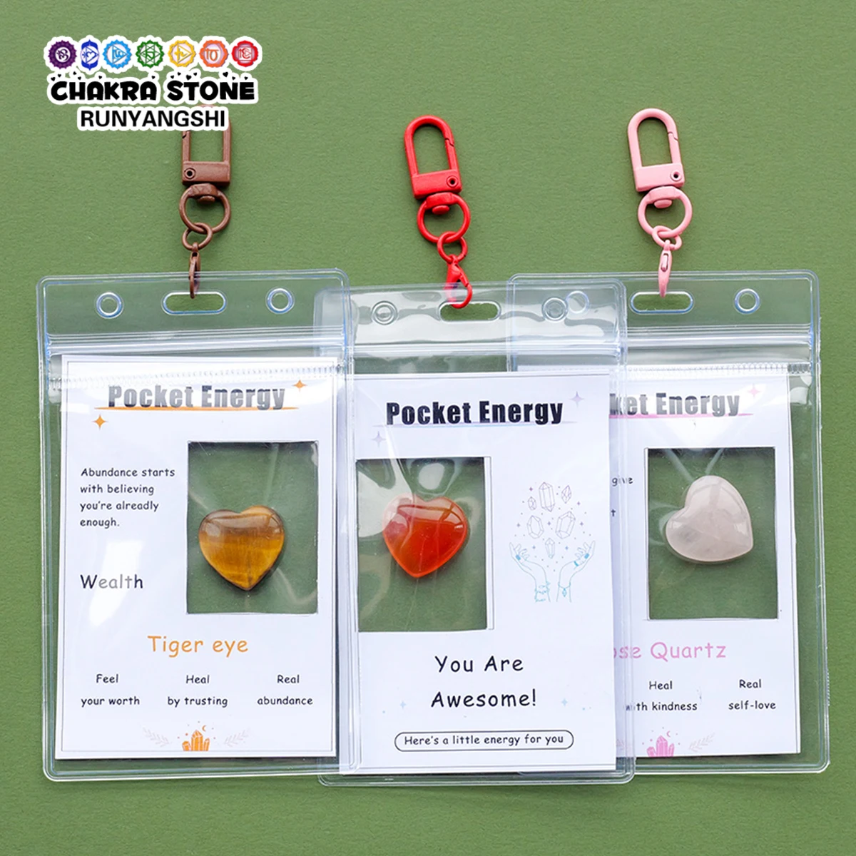 1PC Exquisite Packaging Natural Crystal Colorful Tumbled Stone Heart Love Home Decor Christmas Present Mineral