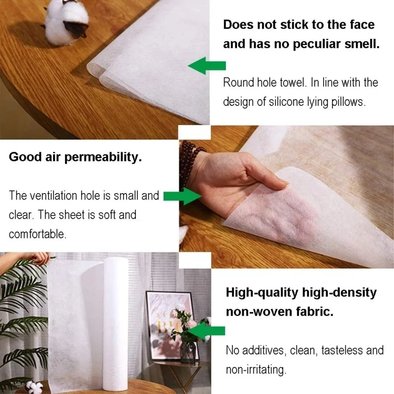 50pcs Disposable Spa Massage Mattress Sheets Salon Massage Bed Sheets Non-Woven Headrest Paper Roll Table Cover Tattoo Supply