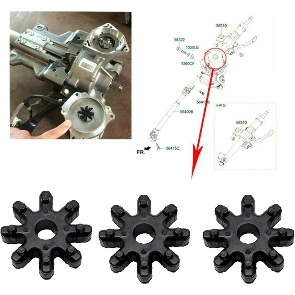 8pcs Flexible Coupling for Hyundai Kia 56315-2K000FFF Steering Shaft Steering Column Gear Rubber Pad - view 3