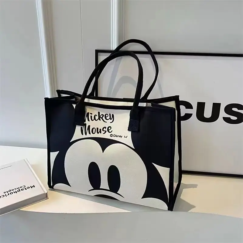 Disney\'s New Cartoon Mickey Casual Versatile Women\'s Large-capacity Canvas Bag Fashionable Work Commuter Handbag