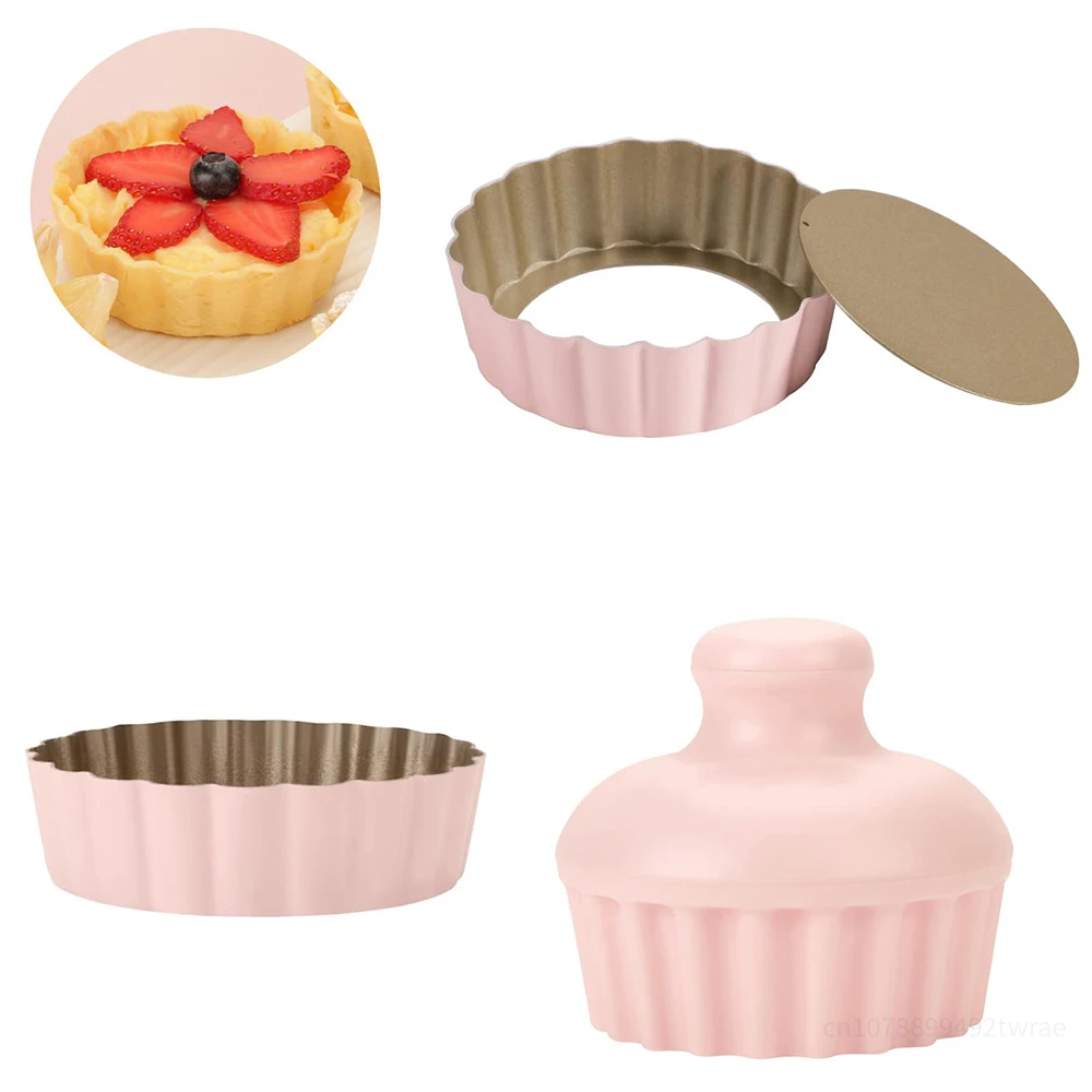 

Mini Tart Pan 2 Pack with Tamper Non-Stick 4Inch Carbon Steel Mini Pie Pan Removable Bottom Tin Shell Cupcake Muffin Baking Mold