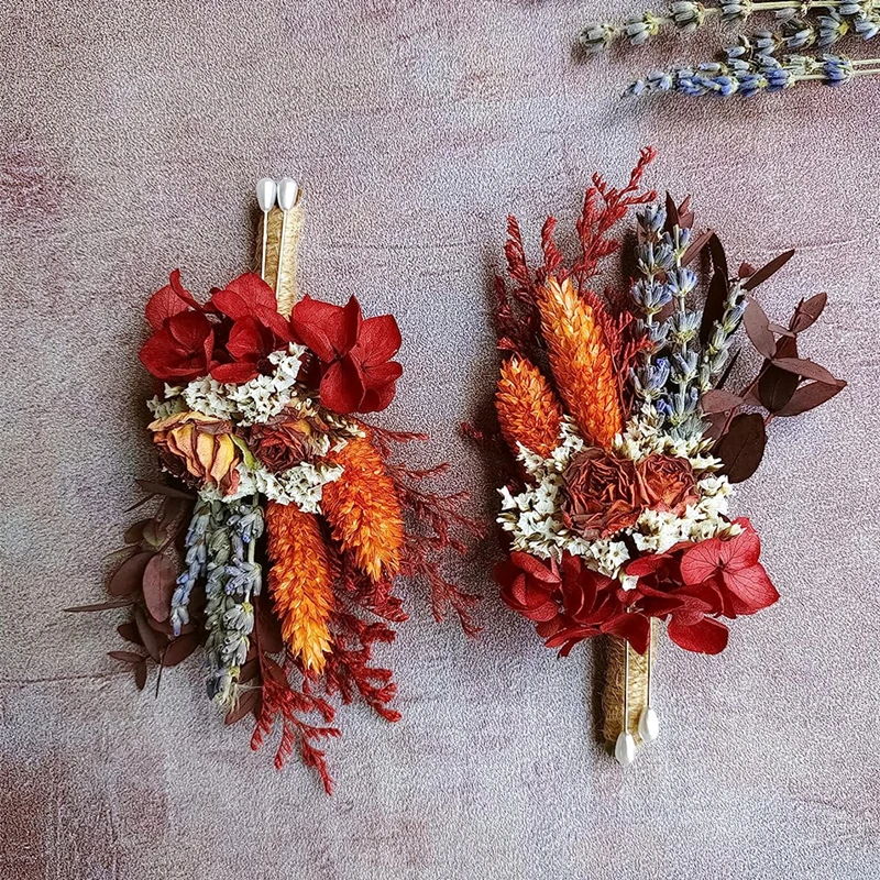 

Wedding Decor Mini Dried Flowers Boutonniere for Men Wedding Fall Wedding Boho Bridesmaid Groom Corsage Boutonniere Rustic Style