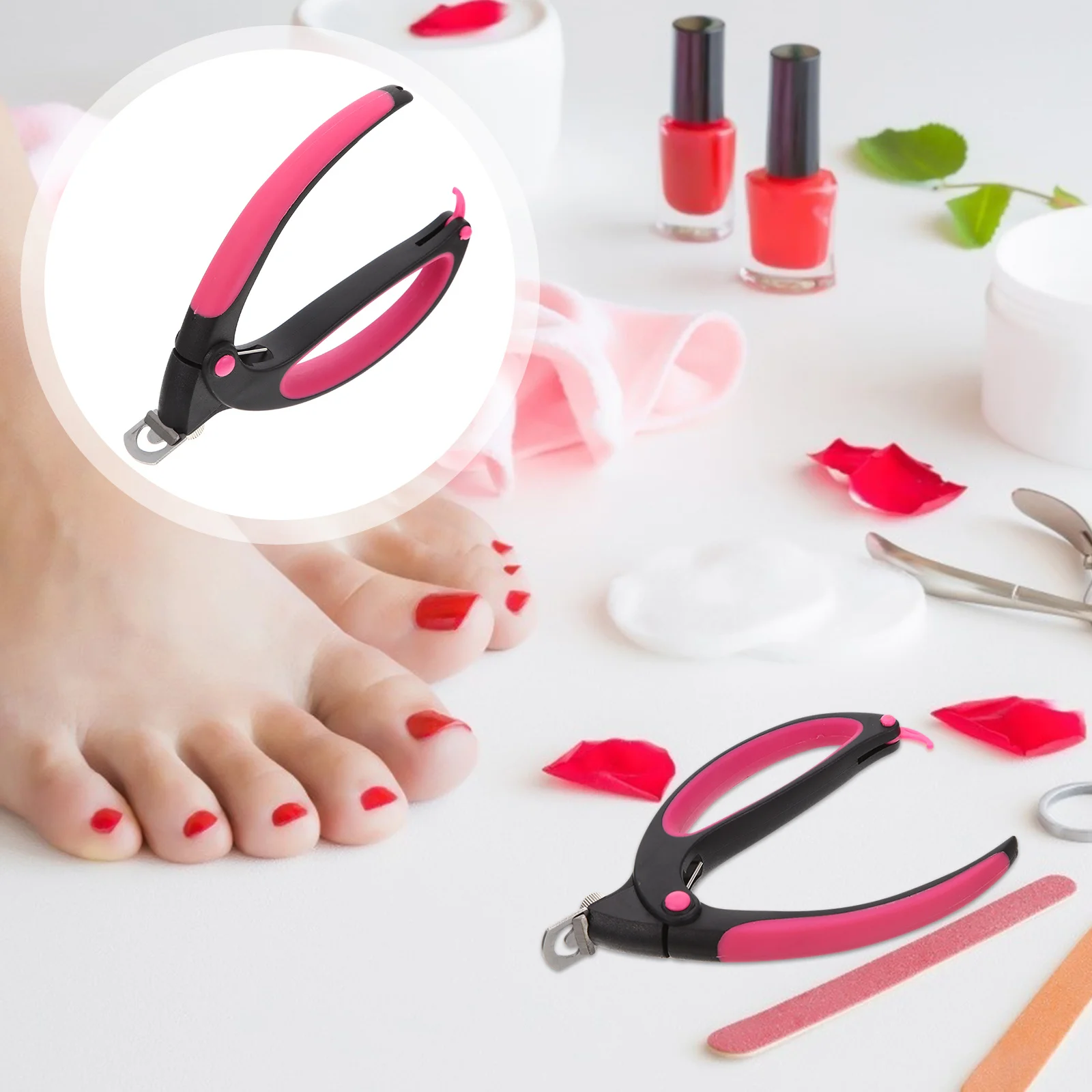 

Профессиональная однолинейная машинка для стрижки ногтей, триммер с изогнутым лезвием из нержавеющей стали для ногтей, эргономичный дизайн, портативный маникюрный салон